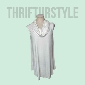 Umgee Cowl Neck Sleeveless Tunic Top Trapeze Tank Dress Flowy Comfy‎ Large